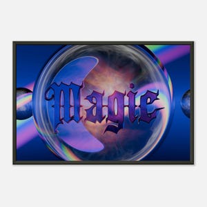 Poster in carta semilucida con cornice, incantesimo magico Y2K, pastelli, arcobaleno, arte 3D, regalo, immagine, decorazione da parete digitale