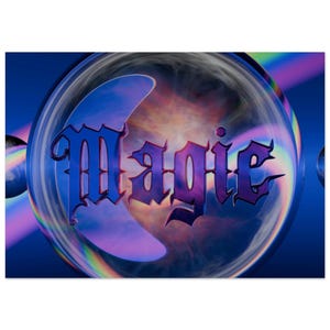 Poster in carta semilucida MAGIC Taglie XS-L Y2K Magia Incantesimo Pastelli Arcobaleno Arte 3D Regalo Immagine Digitale Decorazione da Parete Carino