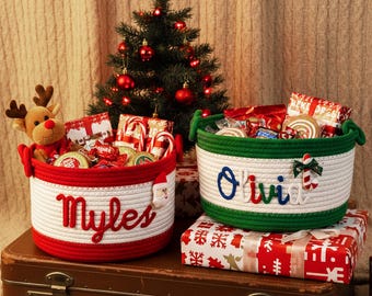 Personalized Christmas Basket: Custom Holiday Decor Gift