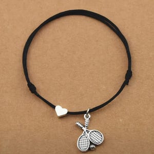 Adjustable Tennis Charm Bracelet
