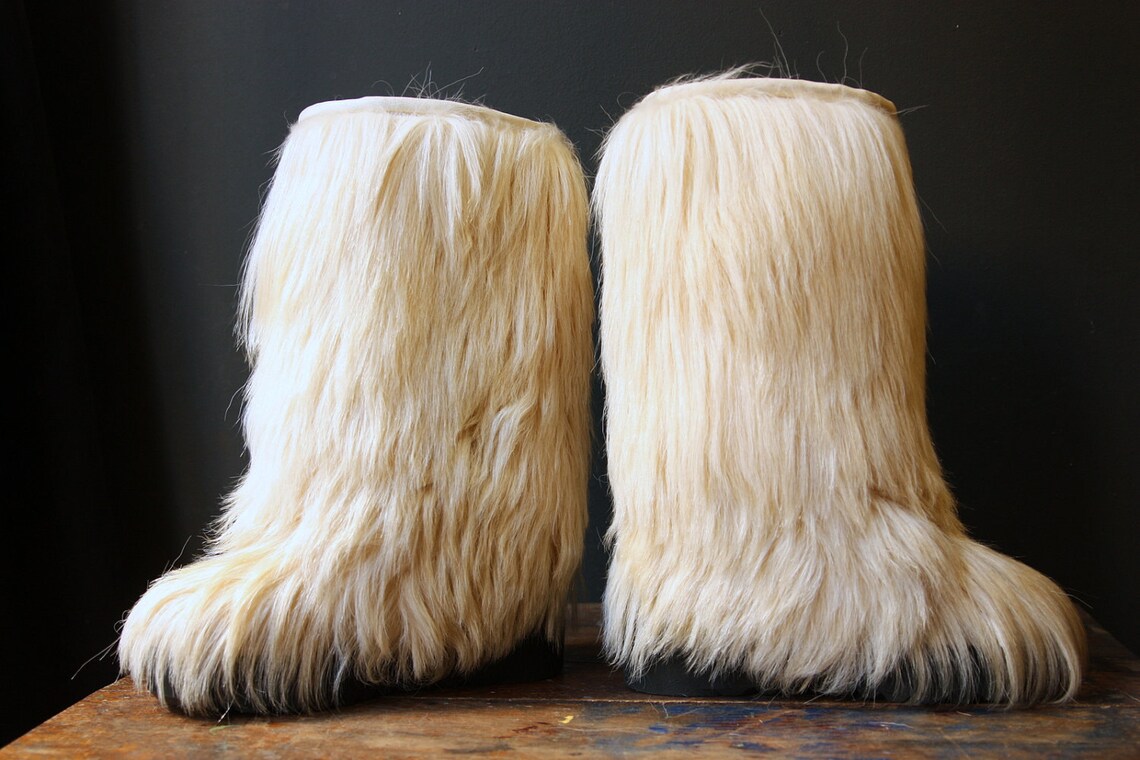 Vintage 70s Yeti Goat Fur Boots / Diadora / Italy Etsy