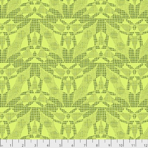 Spider Web in Lime Natural Beauty Fabric by Amy Butler