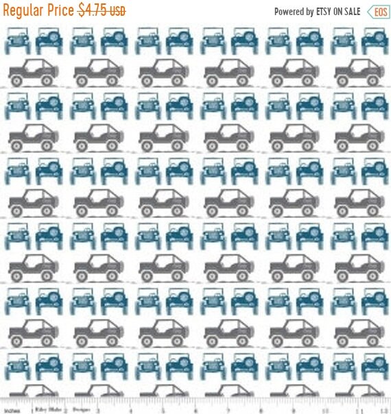 Jeep Fabric Jeeps In Gray J Is For Jeep By Riley Blake Etsy
