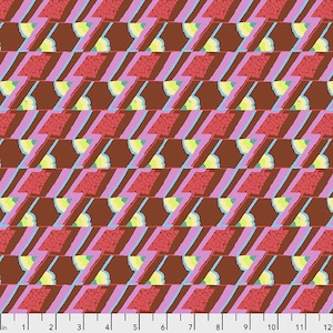 Balance in Coral Natural Beauty Fabric by Amy Butler