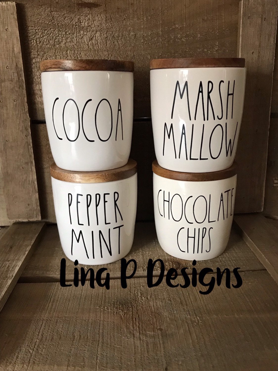 Rae Dunn inspired cocoa bar decals marshmallow cocoa chocolate Etsy