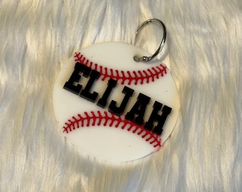 Acrylic Baseball bag tag / Baseball bag tag zipper charm