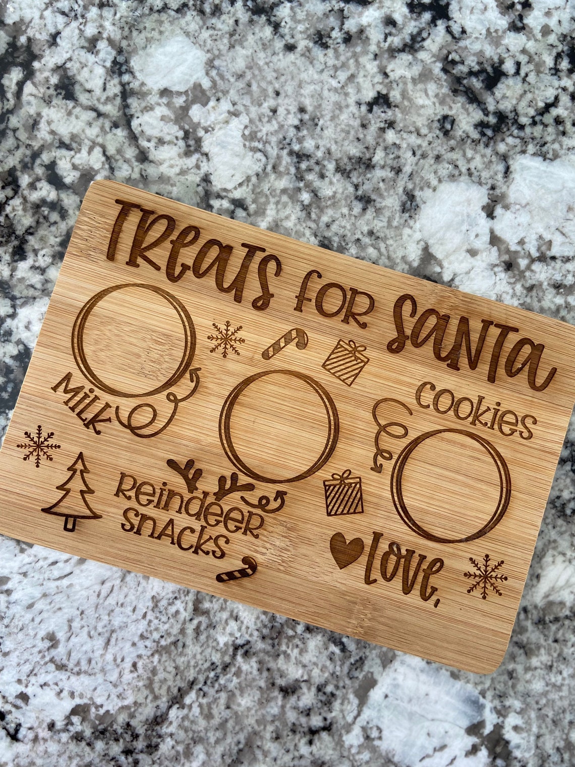 Personalized Santa Cookie Tray Laser Engraved | Etsy