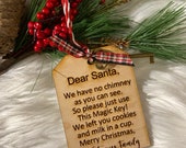 Wooden engraved handmade personalized Santa key gift tag Christmas ornaments garland gift tag stocking tag stocking name