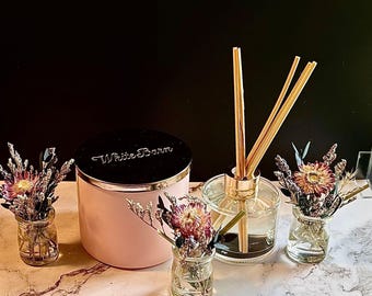 Mini Dried Flower Bouquet: Small Vase Arrangement, Gift Box Decor