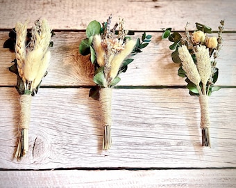 Mini Dried Flower Bouquet: Small Vase Arrangement, Gift Box Decor