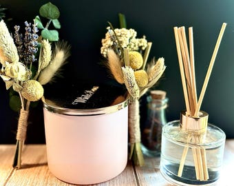 Mini Dried Flower Bouquet: Small Vase Arrangement, Wedding Decor