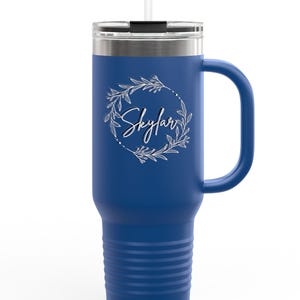 Personalized 40oz Tumbler with Handle & Straw, Laser Engraved Stainless Steel Tumbler, Corporate Custom Logo Tumbler, Christmas Gift,