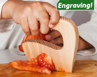 Child gift, montessori knife, kids wooden knife, toddler knife, pretend play kitchen, vegetable and fruit cutter, christmas gift, safe knife