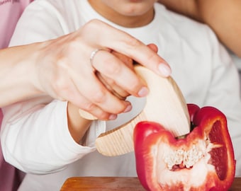 Juguetes educativos con cuchillos, cuchillo de madera personalizado para niños, cuchillo para niños pequeños, cuchillo Montessori, juguete de cocina, cuchillo de madera seguro, juguete de cocina