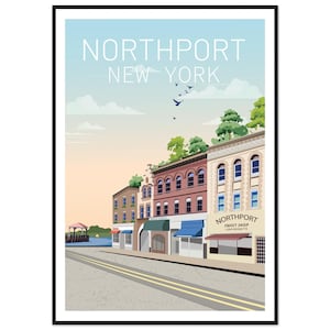 Northport, New York Classic Matte Paper Wooden Framed Poster