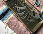 Vintage glass etched jewelry box