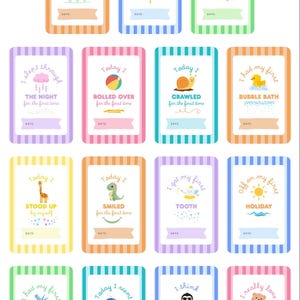30 cartes d'étapes imprimables pour bébés - Téléchargement numérique instantané