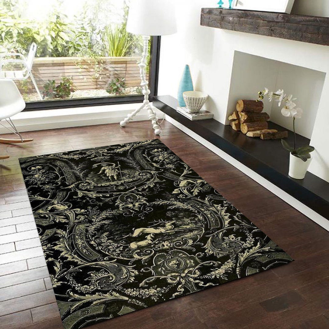 Round Baroque Rug Baroque Rug, Vintage Medallion Carpet, Ornate Pattern Rug, Royal Style ...