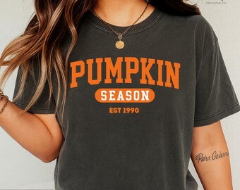 Retro Pumpkin Season Comfort Color Shirt-Vintage Fall Graphic Tee- Halloween Shirt for Women -Autumn T-Shirt- Thanksgiving Gift
