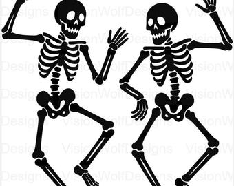 Skeletons SVG | Engraved Line Art Skeleton Clipart | Halloween Skeleton Vector | Cricut & Laser Cut Design | eps svg png pdf dxf