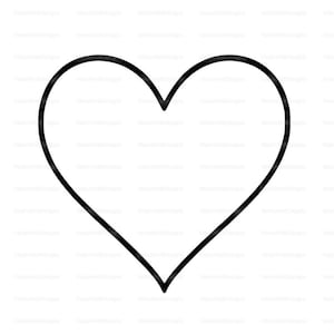 Idealne serce – prosty plik z konturem serca do Cricut, Walentynki, Ślub, Ozdoby miłosne, Dekoracje rocznicowe w formacie PNG SVG DXF EPS PDF