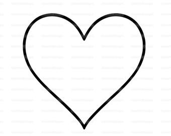 Perfect Heart – Simple Heart Outline Cut File for Cricut, Valentine’s Day, Wedding, Love Craft, Anniversary Decor png svg dxf eps pdf