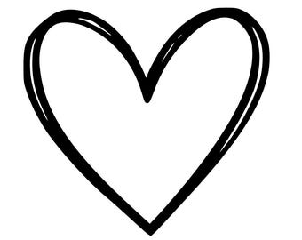 Handgezeichnetes Herz SVG: Valentinstag Clipart (digitaler Download)