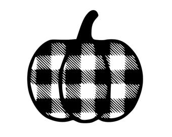 Buffalo geruite pompoen svg png dxf eps | Herfst herfst Halloween gesneden bestand