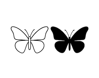 Butterfly SVG Bundle | Includes Both Solid & Outline Butterfly Cut Files | Cricut Silhouette Vector, svg png eps pdf