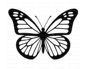 Monarch Butterfly Outline SVG Clipart | Tattoo Stencil, Cricut, Laser Cut Design (Digital Download)