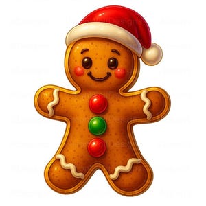 Julpepparkaksgubben PNG | Jultomtehatt Clipart (digital nedladdning)