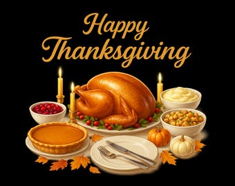 Clipart della cena del Ringraziamento: Festa del tacchino PNG (download digitale)
