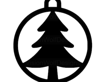 Semplice design SVG per ornamenti natalizi/Clipart per ornamenti per alberi/File tagliato al laser/Silhouette natalizia Cricut/svg png eps dxf Design digitale