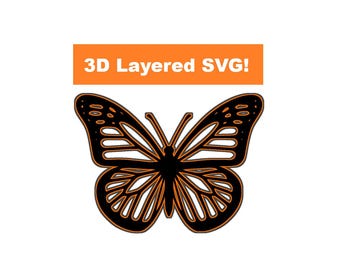 Monarch Butterfly SVG Cut File: Layered 3D Paper Art (Digital Download