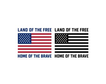 Bandiera della Terra Libera SVG – Patriottica a colori e in bianco e nero, per Cricut e Silhouette (download digitale)