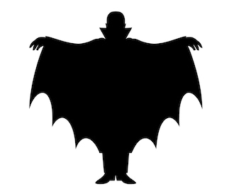 Silhouette SVG di Dracula: file di taglio del vampiro per decorazioni di Halloween (download digitale)