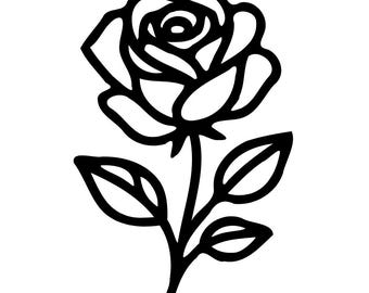 Minimalist Rose Line Art, Floral svg Clipart (pdf, eps, dxf, png)