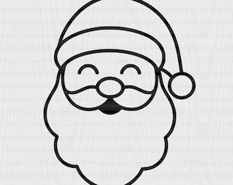 Santa Face SVG / Silhouette di Babbo Natale / File di taglio Cricut e Silhouette / Clipart natalizie e vettore di design per magliette / svg png dxf eps