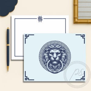 Téléchargement de papeterie numérique à monogramme inspiré de la sororité Alpha Delta Pi ; Cartes de correspondance imprimables BCBG et classiques