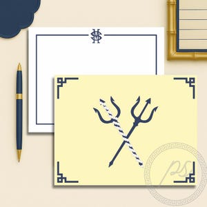 Téléchargement de papeterie numérique monogrammée inspirée de la sororité Delta Delta Delta ; Cartes de correspondance imprimables BCBG et classiques