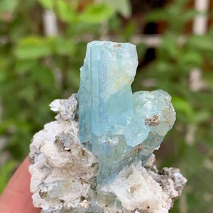 Natural Sky Blue Colour Aquamarine with mica Specimen from Skardu Mine,Natural Mineral,Aquamarine Crystal. 36 Grams