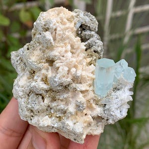 Natural Sky Blue Colour Aquamarine on Matrix Specimen from Skardu Mine,Natural Mineral,Aquamarine Crystal.108 Grams