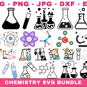 Chemistry SVG Bundle, Chemistry PNG Bundle, Chemistry Clipart, Chemistry SVG Cut Files for Cricut, Science Svg, Test Tube Chemical Svg