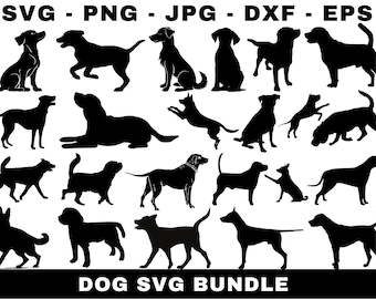 Dog Breed Silhouette SVG Bundle, Cricut & Laser Cut Files (Digital Download)