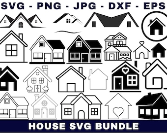 Huis SVG-bundel, Scandinavisch Tiny Home-overzicht (digitale download)