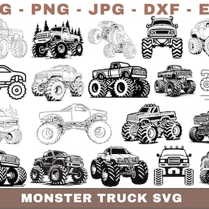 Monster Truck Svg Bundle, Monster Truck Svg, Monster Truck Vector, Monster Truck Shirt, Road Svg, Car Svg, Off Cut Files Cricut, Silhouette
