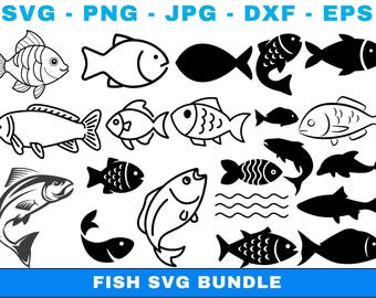 Fish SVG Bundle, Fish PNG Bundle, Fish Clipart, Fish SVG Cut Files for ...