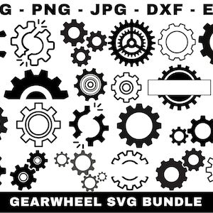 Gears SVG Bundle,Steampunk svg,Cog Wheels svg,Gears clipart vector svg png dxf eps stencil cut file for Cameo silhouette cricut vinyl file