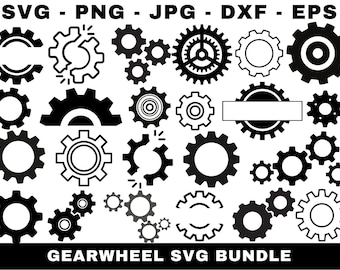Gears SVG Bundle, Steampunk Cog Wheels Clipart (Digital Download)