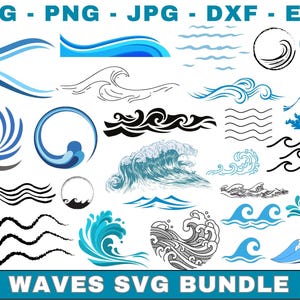 Wave svg bundle, Water waves svg, Ocean waves svg, Drop svg, Tidal waves svg, Nautical svg, Ocean life svg, Wave cut files